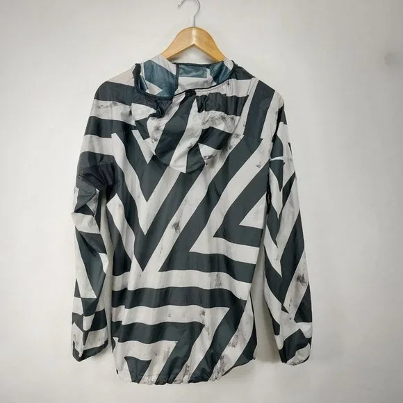 Adidas TERREX Jacket Men Small Black Gray Windbreaker Full Zip Hood Lightweight - Picture 2 of 12